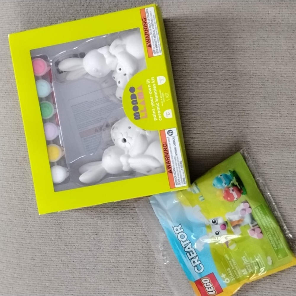 Easter Lego, Paint Your Own Ceramic Bunny Kit, Mondo Llama, Easter Legos 30668